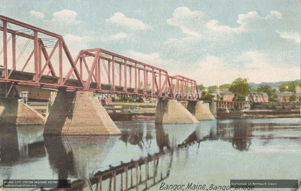 Postcard: Bangor, Maine, Bangor Bridge